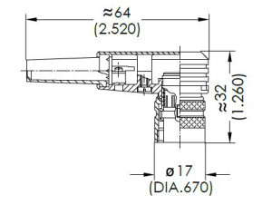 Female Angled Plug; 3 Pin; Solder; Silver; 4-6mm; IP40