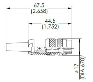 Male Plug; 7 Pin; Solder; Gold; 4-6mm; IP40