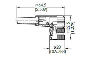 Female Angled Plug; 5 Pin; Solder; Silver; 4-6mm; IP40