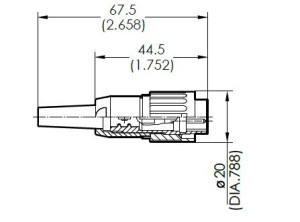 Male Plug; 3 Pin; Crimp; 4-6mm; IP40