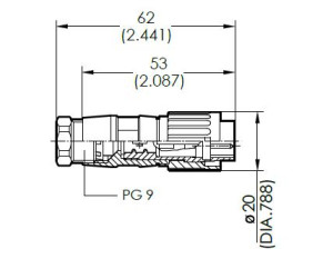 Male Plug; 4 Pin; Solder; Silver; 6-8mm; IP40