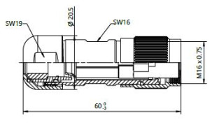 Female Plug; Shield Clamp; 5 Pin; Solder; Silver; 6-8mm; IP69K