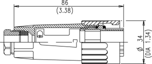 Kabeldose; Zugentlastung; Größe 1; 3+PE+11; Crimpen; 10-12mm; IP65