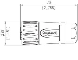 Female Plug; 3+PE (HV); Crimp; 6-12,5mm; IP67