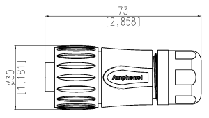 Kabeldose, gedrehte Kontakte; 6+PE; Löten; Silber; 6-10mm; IP67