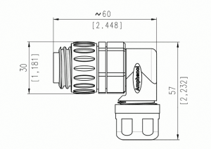 Male Angled Plug; 3+PE; Screw; Silver; 6-12,5mm; IP67